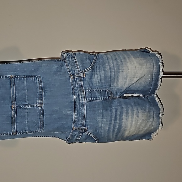 Wild Blue Sadie Robertson Collection Distressed Denim Shortalls Sz L VGUC - Picture 10 of 17